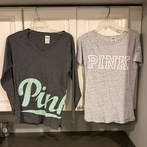 Pink Logo Long Sleeve and T-Shirt Set